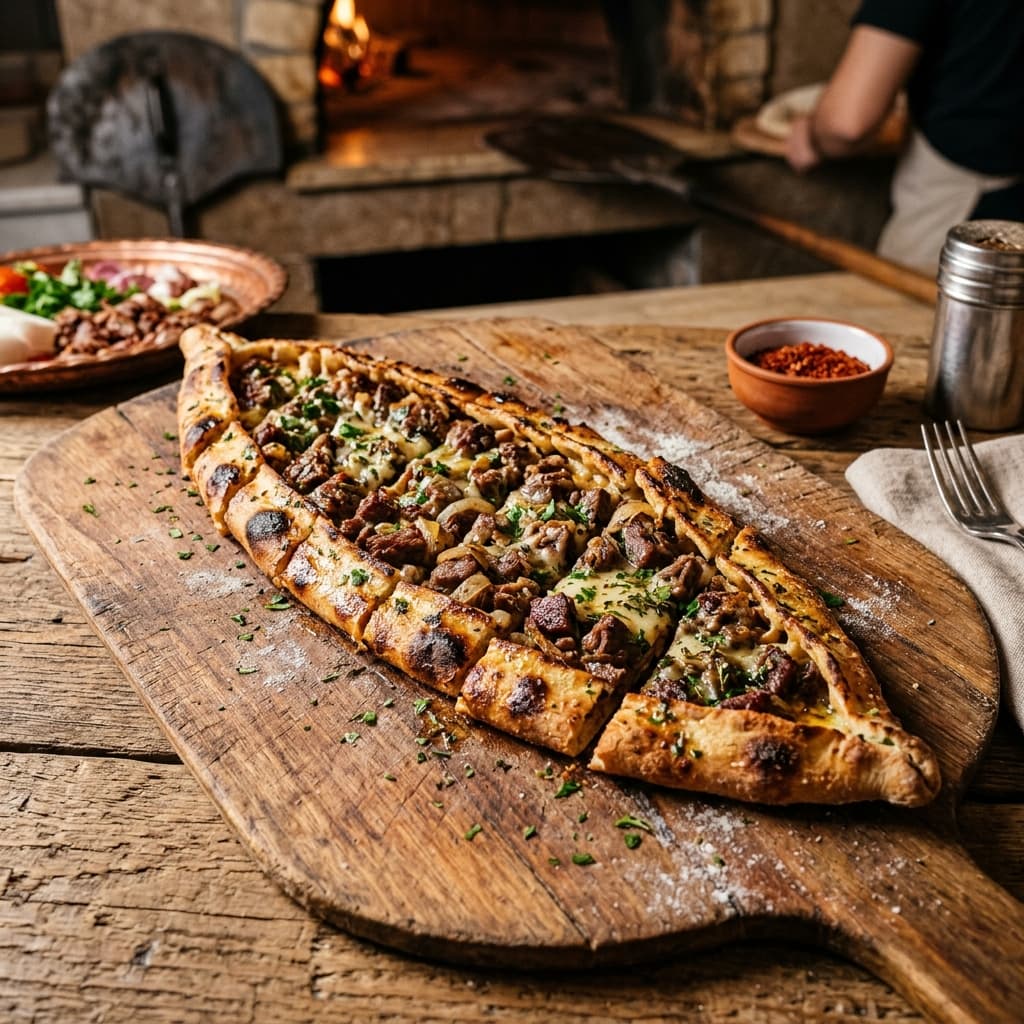 Kavurmalı pide